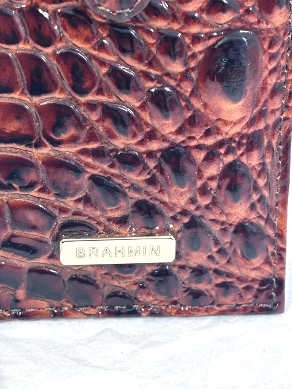 Brahmin Credit Card LeatherWallet Pecan Melbourne - Picture 8 of 10
